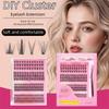 Mixed Length Individual Lash Clusters Soft PBT Material Lash Cluster Kit  Home Makeup