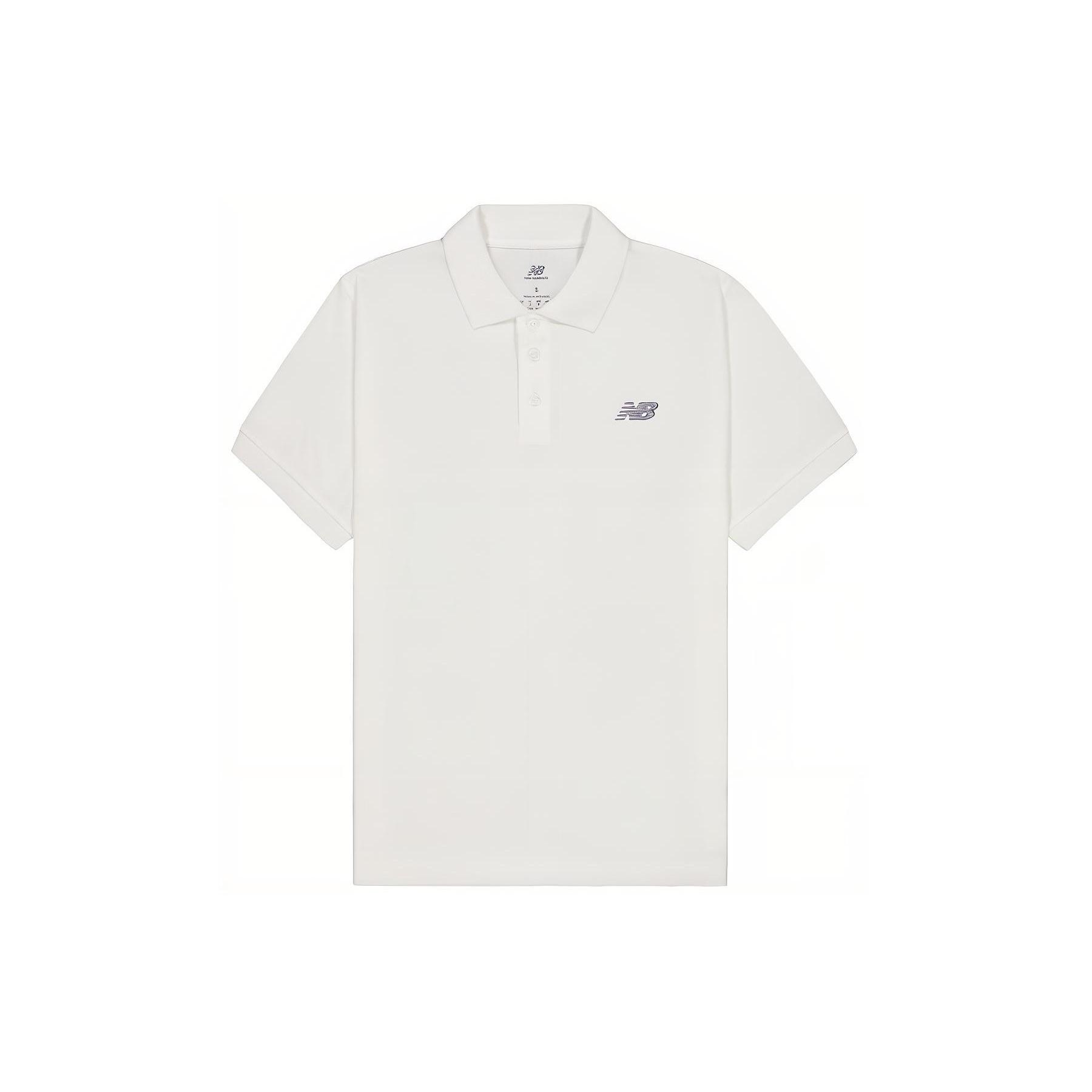 New Balance Cotton Polo T-shirt Asia Sizing White Men s MT41503-WT XXL