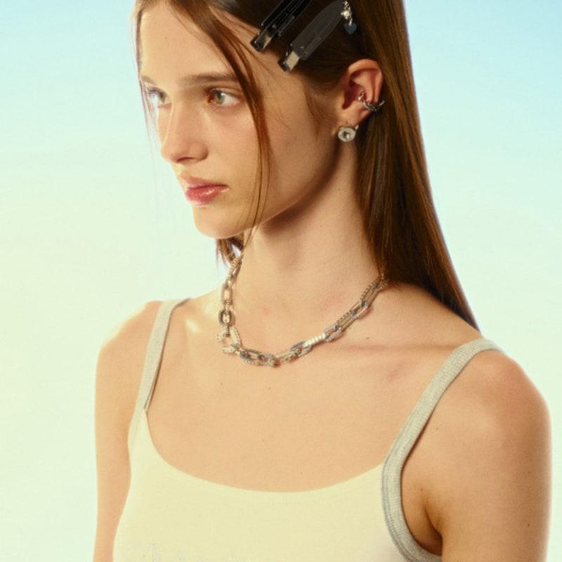 SENTIMENTS no.510 [silver] LACE LINE CHIAN necklace