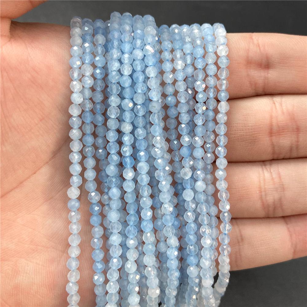 Faceted Natural Stone Pink Rose Quartzs Crystal Beads Round Amethysts Loose Beads for DIY Jewelry Making Necklace