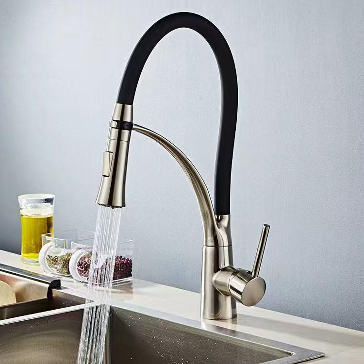 Zinc alloy kitchen hot and cold dual-purpose faucet, single joint universal rotatable silicone sink sink sink faucet