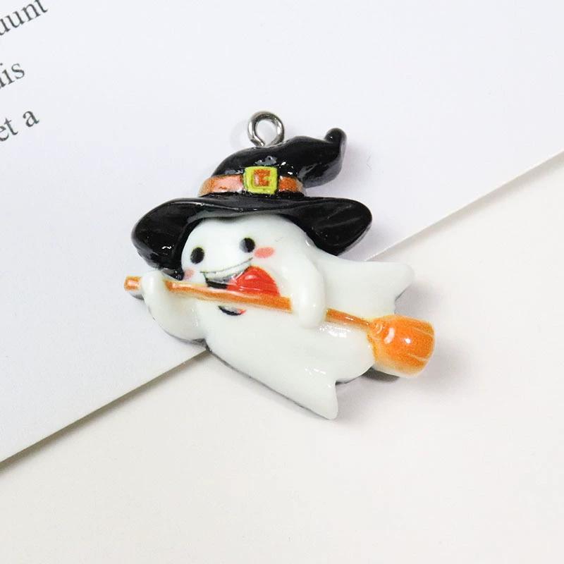 Cartoon Bright Halloween DIY Resin Accessories Pumpkin Ghost Devil Pendant Earrings Keychain Material