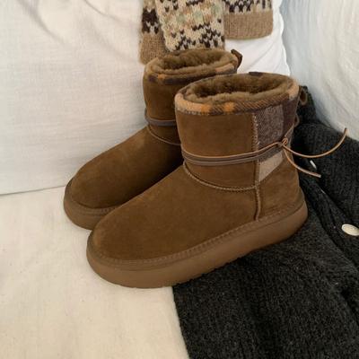 Snow Boots Women's 2025 New Winter Velvet Thick-soled Warm Cotton Shoes Non-slip Fluffy Women's Boots
