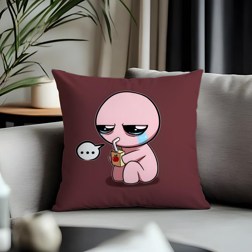 Hot Tthe Binding of Isaacable Cushion Cover Antidustmite Pillowcase Invisible Zipper Silky Short Plush Sofa Cushion Cover