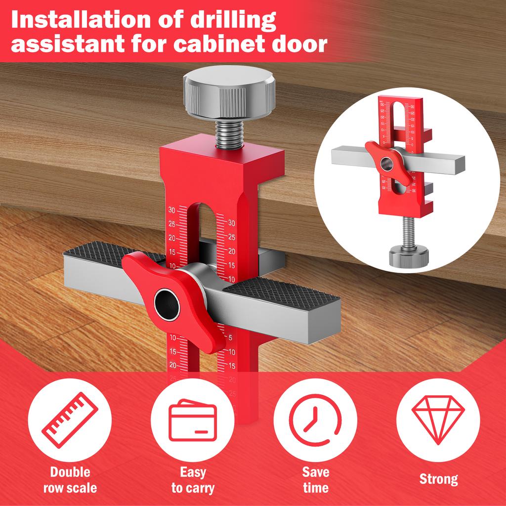 Aluminum Alloy Cabinet Door Jig Precision Measurement Drilling Tool  Easy Adjustment Cabinet Hardware Jig for Cabinet Installati