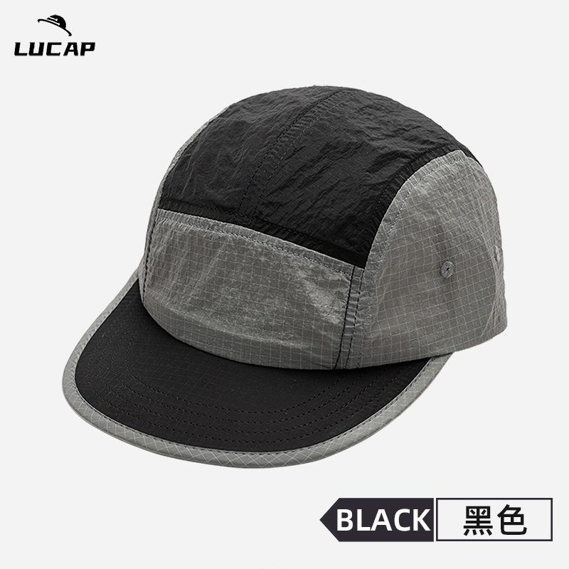 Sports Outdoor Quick-Drying Baseball Cap Colour Matching Grid Cloth Retro Versatile Lightweight Breathable Waterproof Quick-Drying Baseball Cap