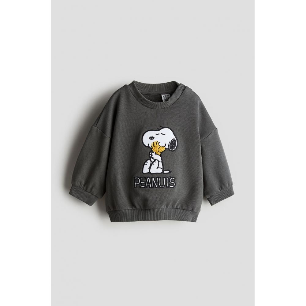 

H M Design sweatsHirt Dark Gray Snoopy