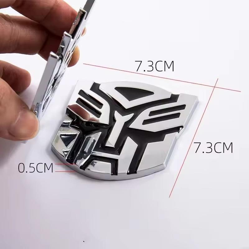 1Pcs 3D Metal Transformers Car Rear Boot Trunk Side Fender Emblem Badge Sticker Decals Accessories