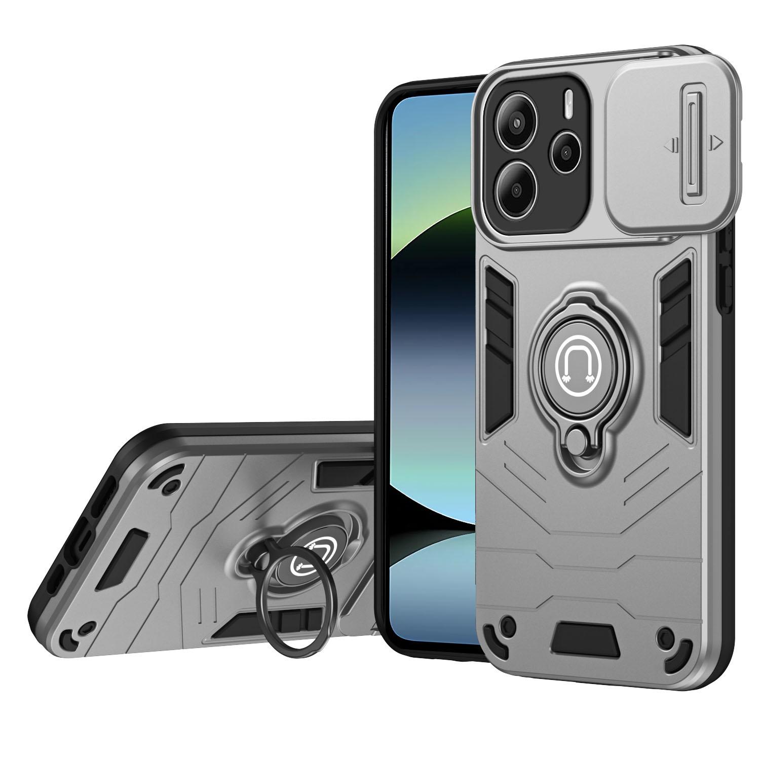 

For Xiaomi Redmi Note 14 4G (164.84mm) Case Slide Camshield Kickstand PC + TPU Phone Cover B