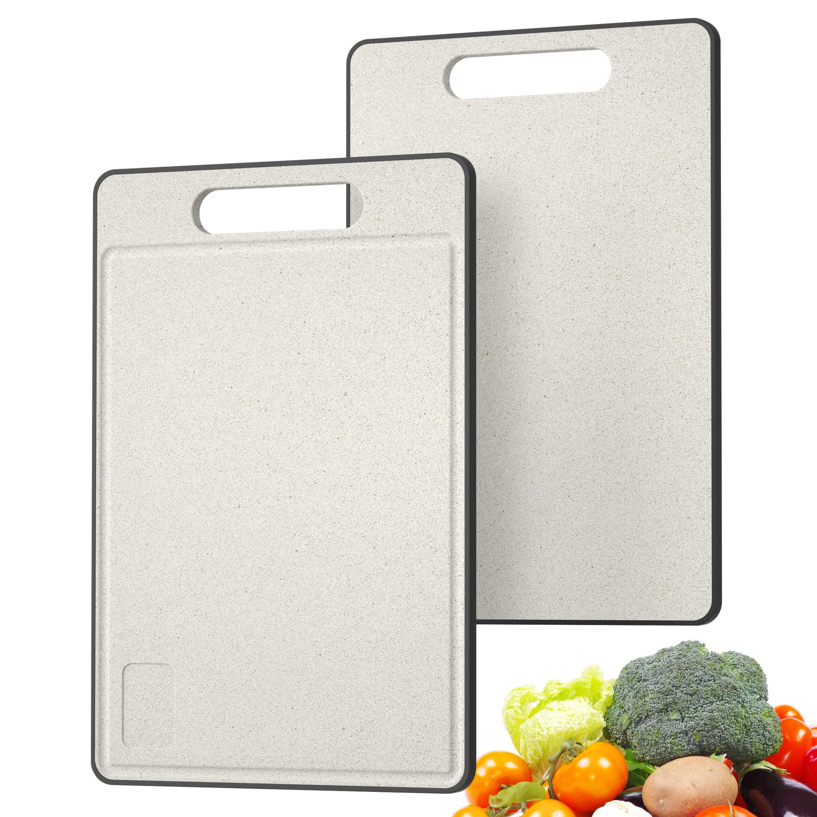 

ZHUQUE Cutting Dishwasher Lightweight Cutting Board x Board, Safe, Non-Slip, Antibacterial, High-Quality Heat-Resistant, (Beige, 33.5 23.5 cm)