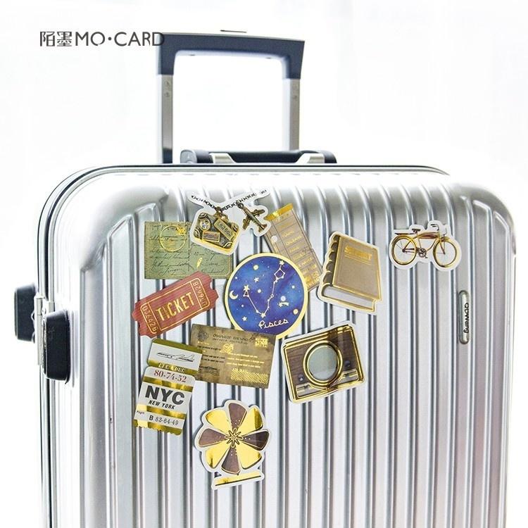 24 Pcs / Pack Stationery Stickers Retro Bronzing Planet Diary Planner Decorative Mobile Stickers