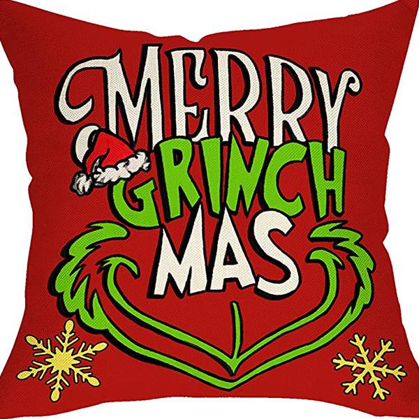 

Popular Winter Christmas Pillowcase Grinch Pillowcase Living Room Cushion 45 * 45Cm [without core]