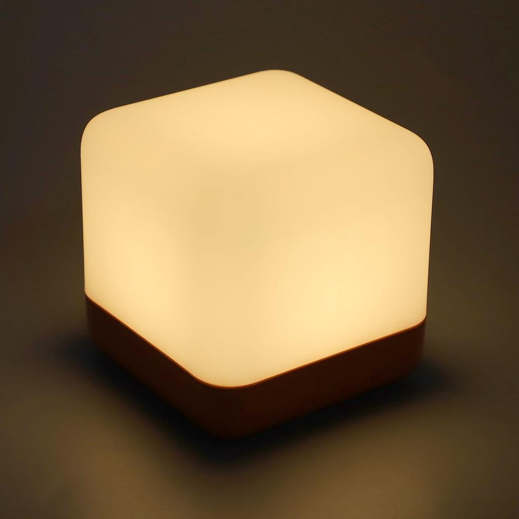 LED Night Light Kids Adults Bedside Light Cube Flip Timer USB Rechargeable Movable Lamp for Baby Nursery