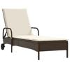 VidaXL Chaises longues avec coussins lot de 2 marron résine tressée, lit de bronzage, chaise longue inclinable, lit de jour 3261435