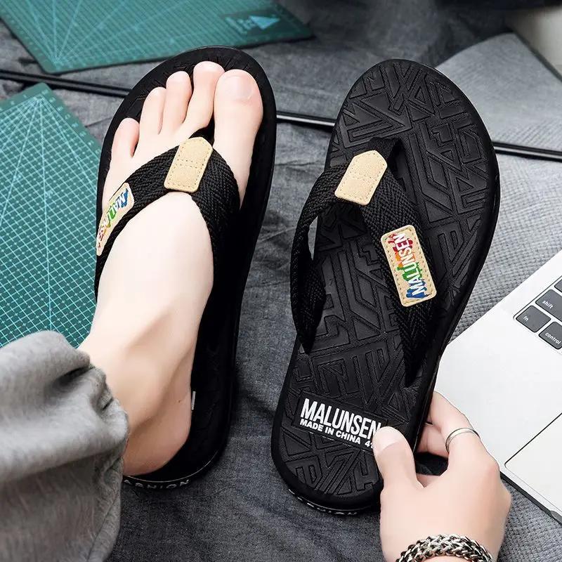 House Male Slipper Indoor Shiatsu Flip Flops Outdoor Platform Beach Slides Walk Around Home 2025 Mascullino Men's Shoe