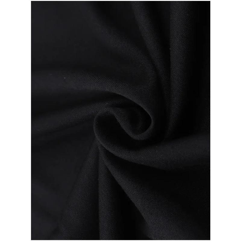 European Size [Plus Size Loose Fit T-Shirt] Relaxed Silhouette, Plus Size Men's Casual T-Shirt - Solid Color, Round Neck, Machine Washable Cotton