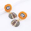 Bee Sunflower Vacation Wind Earrings Animal Diamond Exaggerated Color Daily Pass Earrings