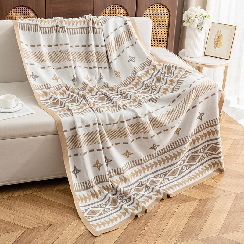 Acrylic Knit Sofa Throw Blanket Cotton Top Layer Nordic Geometric Lightweight Luxury Nap