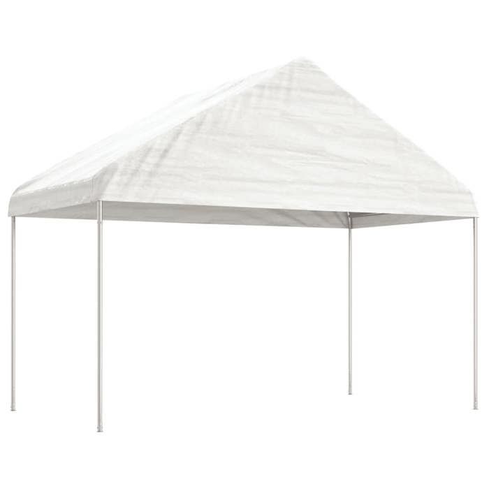 VidaXL Belvedere with White Roof 6.69x4.08x3.22 M Polyethylene, Party Tent, Marquee, Awning Shelter, Pavilion, Tent 3155511