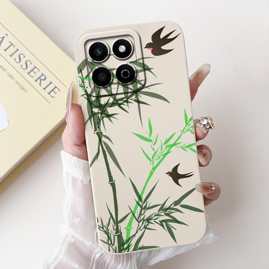 Shockproof Case For Honor X7c Cover HonorX7c 4G Funda Fashion Bowknot Marble Soft Liquid Silicone Cases For Honor 200 Smart Etui
