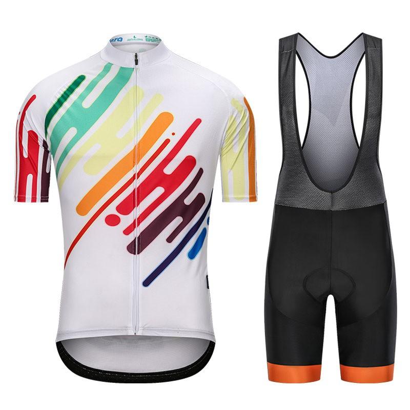 Men Women Cycling Jersey Bib Shorts Set Breathable Mountain Road Bike Outfit