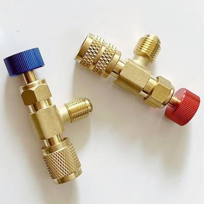 1PC Refrigeration Charging Air Conditioning Adapter For R410A R22 1/4" Liquid Safety Liquid Valve Hose R22 Copper Adapter Hand