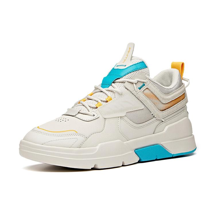 Anta Life Collection Low Top Skateboard Shoes Men's Gray Yellow 912118080-2