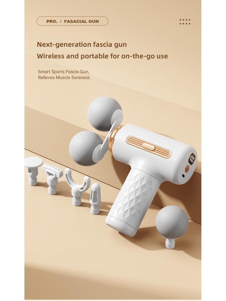 Dual-Head Fascia Gun: Compact Muscle Massager with LED Display for Neck and Spine Relaxation