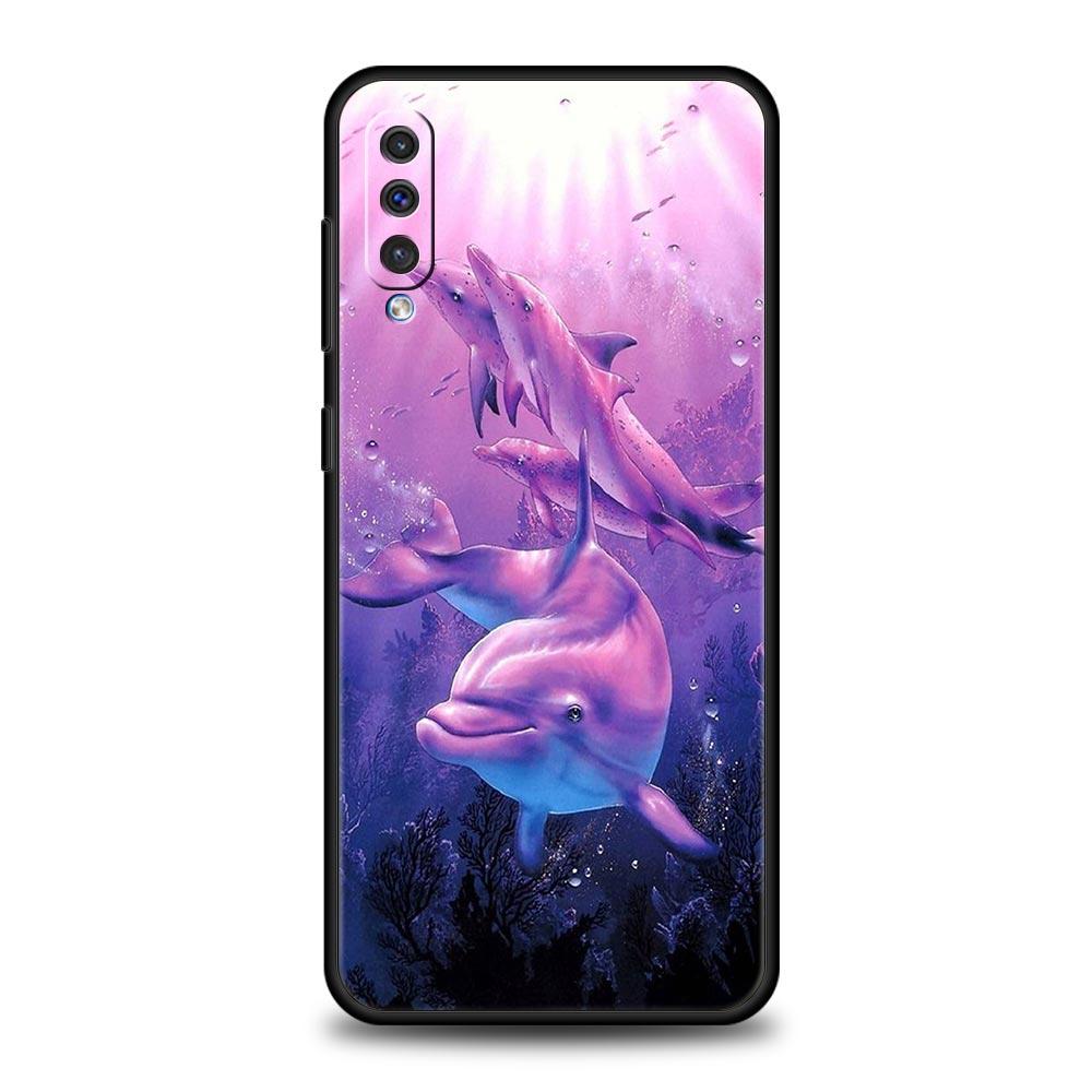 Ocean Animal Dolphin Phone Case for Samsung Galaxy A52 5G A12 A70 A50 A40 A20s A30 A10s A20e A10 A22 A72 A32 A02 A42 A04S Cover