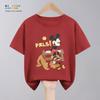 Solid color simple printed short-sleeved T-shirt, casual cartoon T-shirt, children's clothing