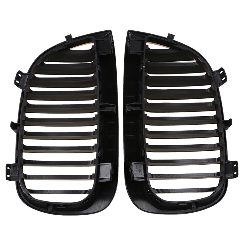 2Pcs Car Front Hood Grills Center Kidney Matte Black Grille for BMW 1-Series E81 118d 116i 123d 130i 3-door 2007 2008 2009-2011