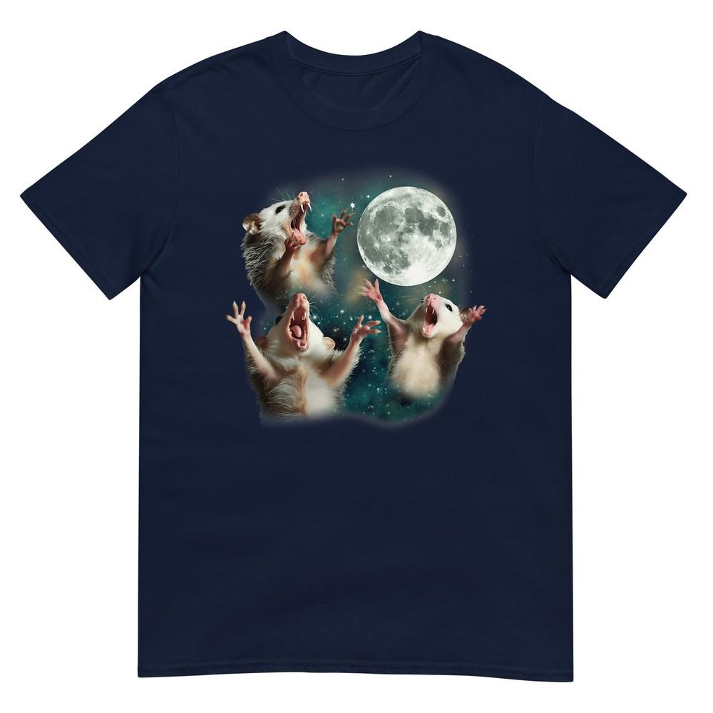 Three Possum Moon 3 Opossum Funny Weird Cursed Meme Tshirt