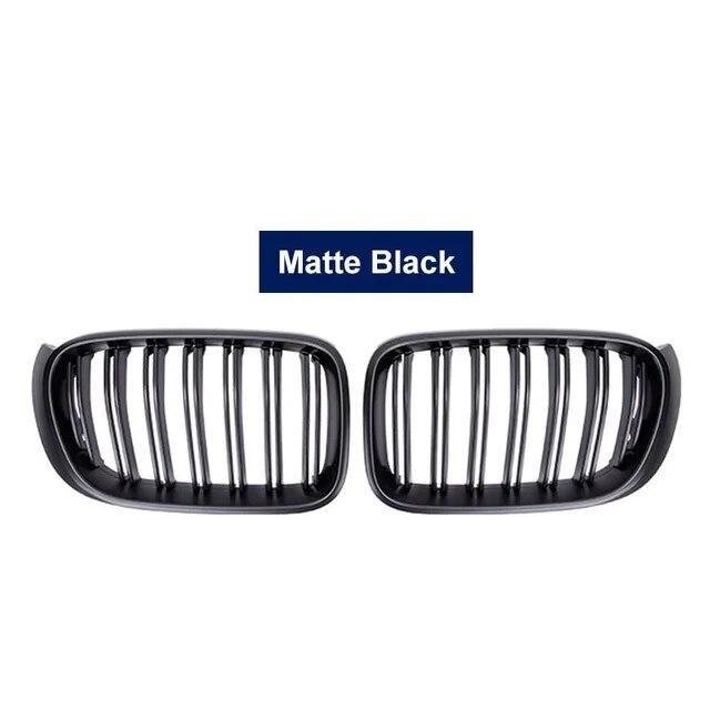 2PCS Car Front Bumper Grill Grille Trim Strip Cover Kidney Sport Double Line Slat For BMW X3 X4 F25 F26 2014 2015 2016 2017