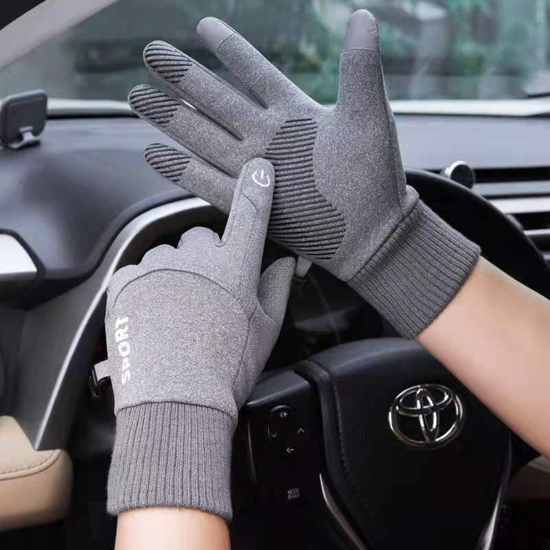 Winter wasserdichte Anti-Rutsch-warme Vollfinger-Handschuhe Outdoor-Touchscreen-Wollhandschuhe zum Radfahren
