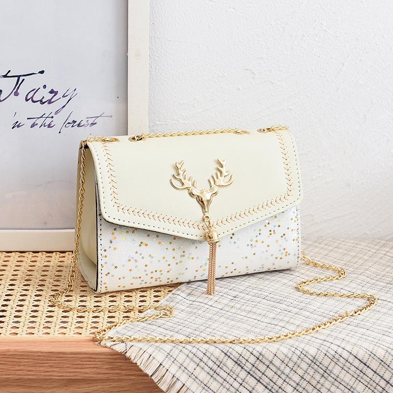 Genți pentru Femei 2025 Primăvară și Vară Nouă Geantă Mică Pătrată Tip Crossbody cu Un Singur Umăr Tendință la Modă All-match Lanț cu Paiete