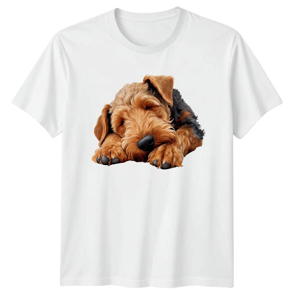Sleeping Airedale Terrier Dog Animals Unisexs TShirt Unisexs Tee Graphic Unisex Top S