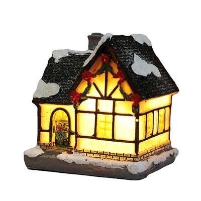LED Noel Reçine Işıklı Ev Noel Süsleri Reçine Noel Sahnesi Köy Evi Kasaba için