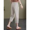 Summer New Arrival Cotton and Linen Thin Cropped Pants Women Plus Size Women's Clothing High Waist Loose Slimming Harem Pants Fat Sister Women's Pants