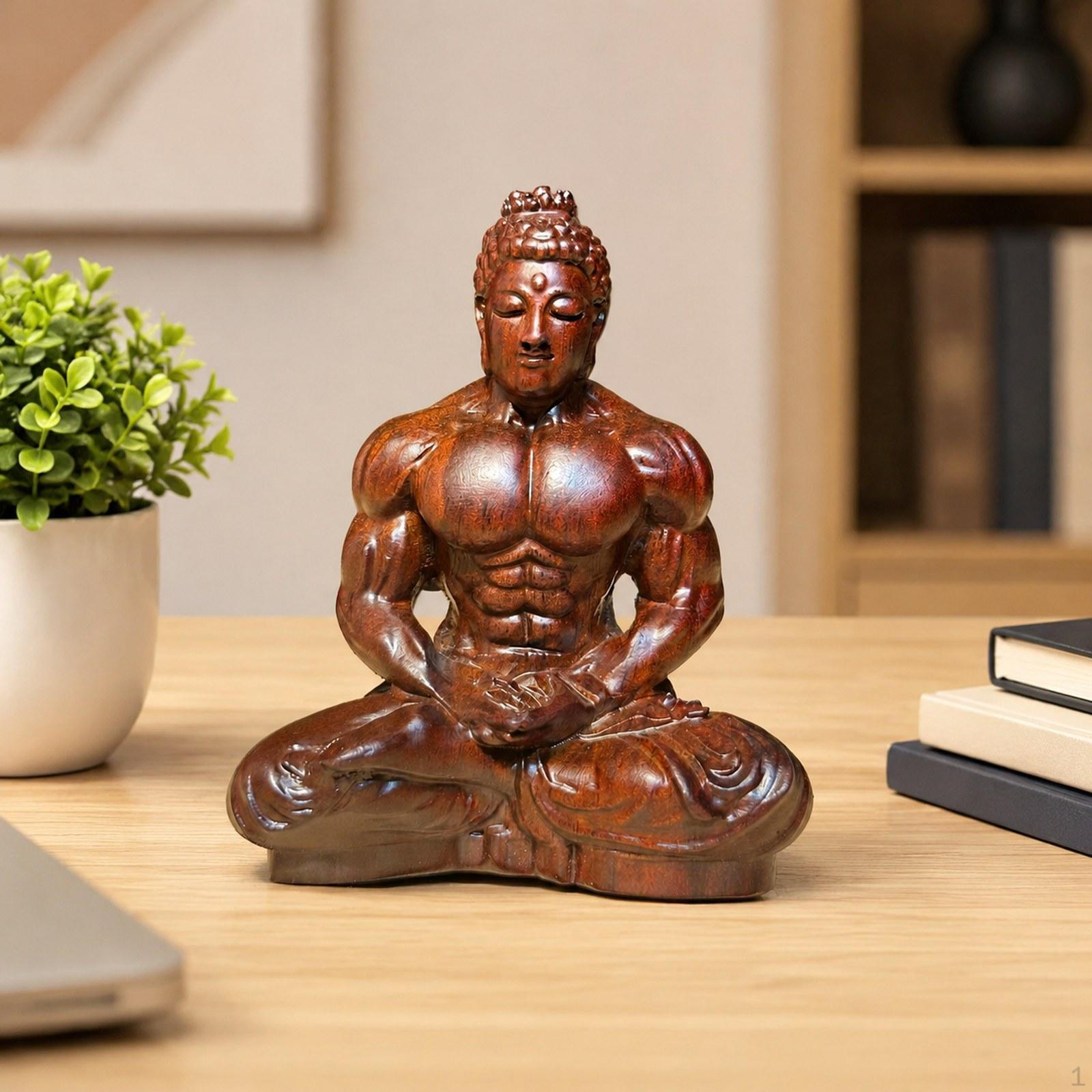 Buddha Statue Figurine Miniature Sculpture Desktop Office Ornament Handcrafted Inspirational Figure эбеновый