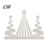 Holiday Desk Ornament 3D Printed Abstract Christmas Tree Figurine, Modern Minimalist Xmas Pure White with Star Topper for Home, Office, Party