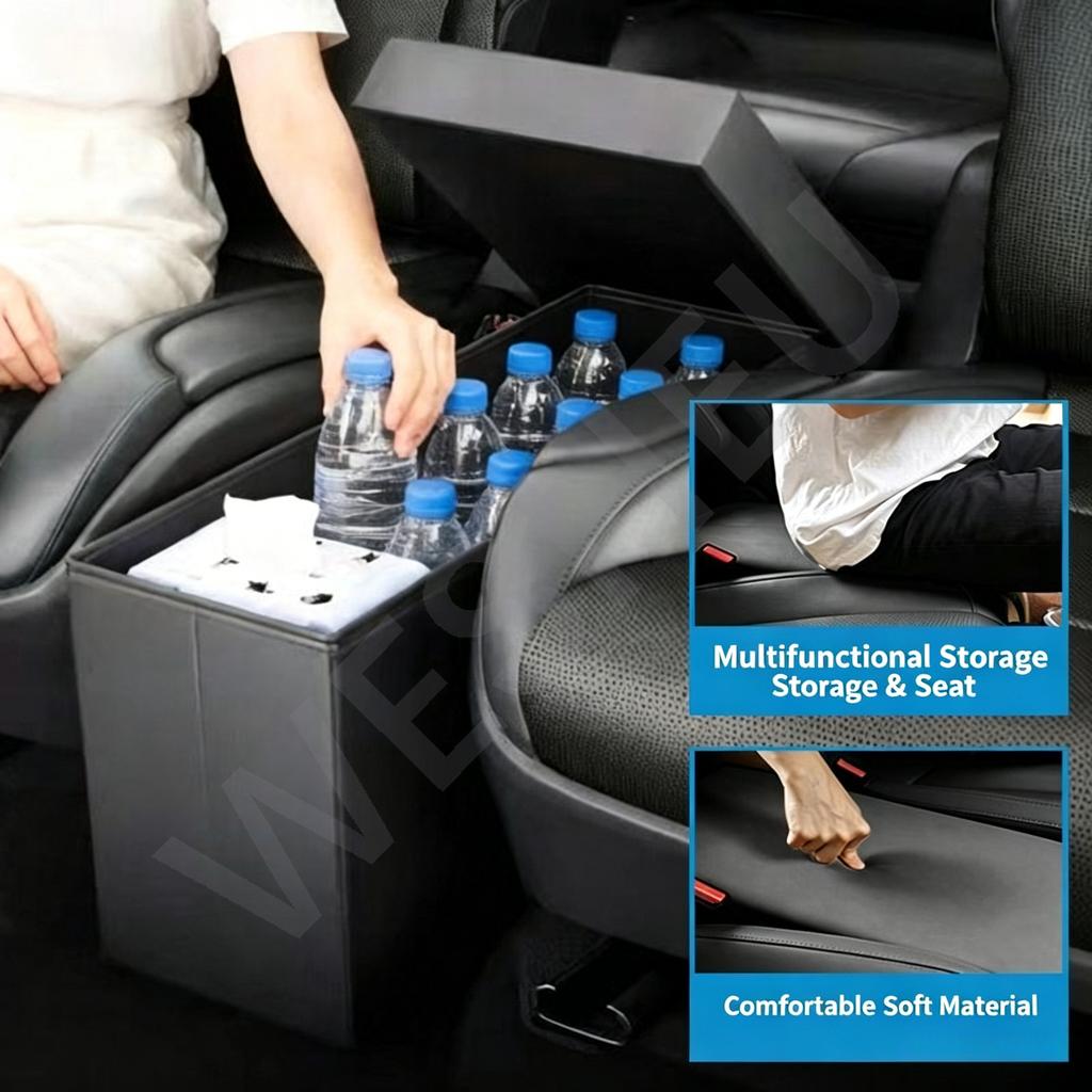 For Tesla Model YL 6-Seater 2025 2026 2nd Row Middle Passage Storage Box Central Hidden Stowing Organizer Interior Accessories
