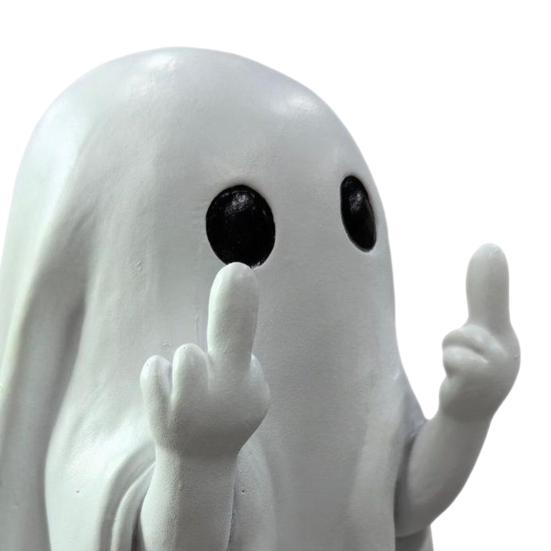 Halloween Finger Ghost Figurine Spooky Resin Light-up Ghost Statue for Halloween Home Tabletop Tray Shelf Decor