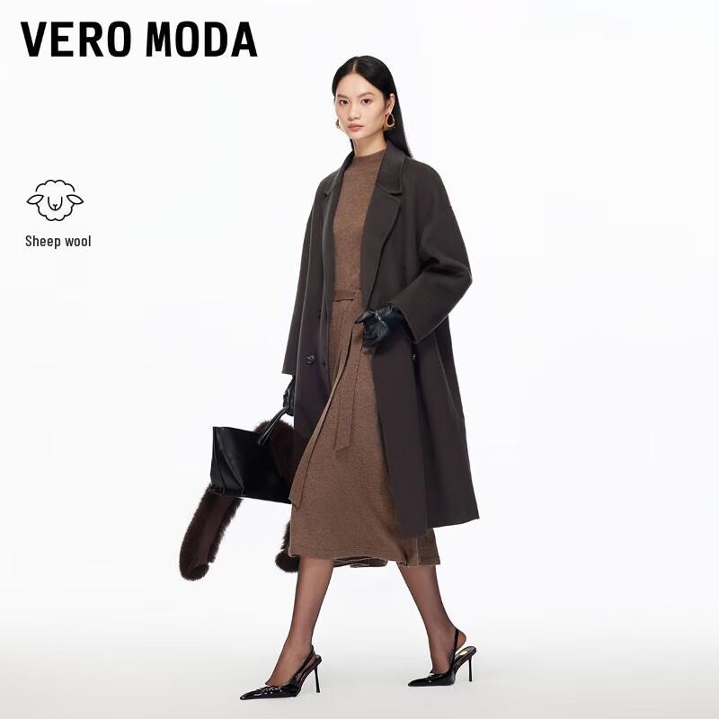 VEROMODA 2025 Winter Pure Wool Lapel Mid-length Coat