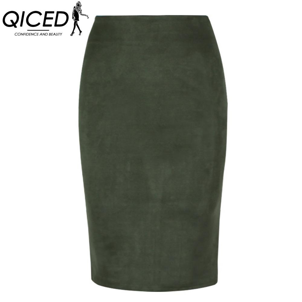 QICED Dámská móda Ležérní jednobarevné letní jarní sukně