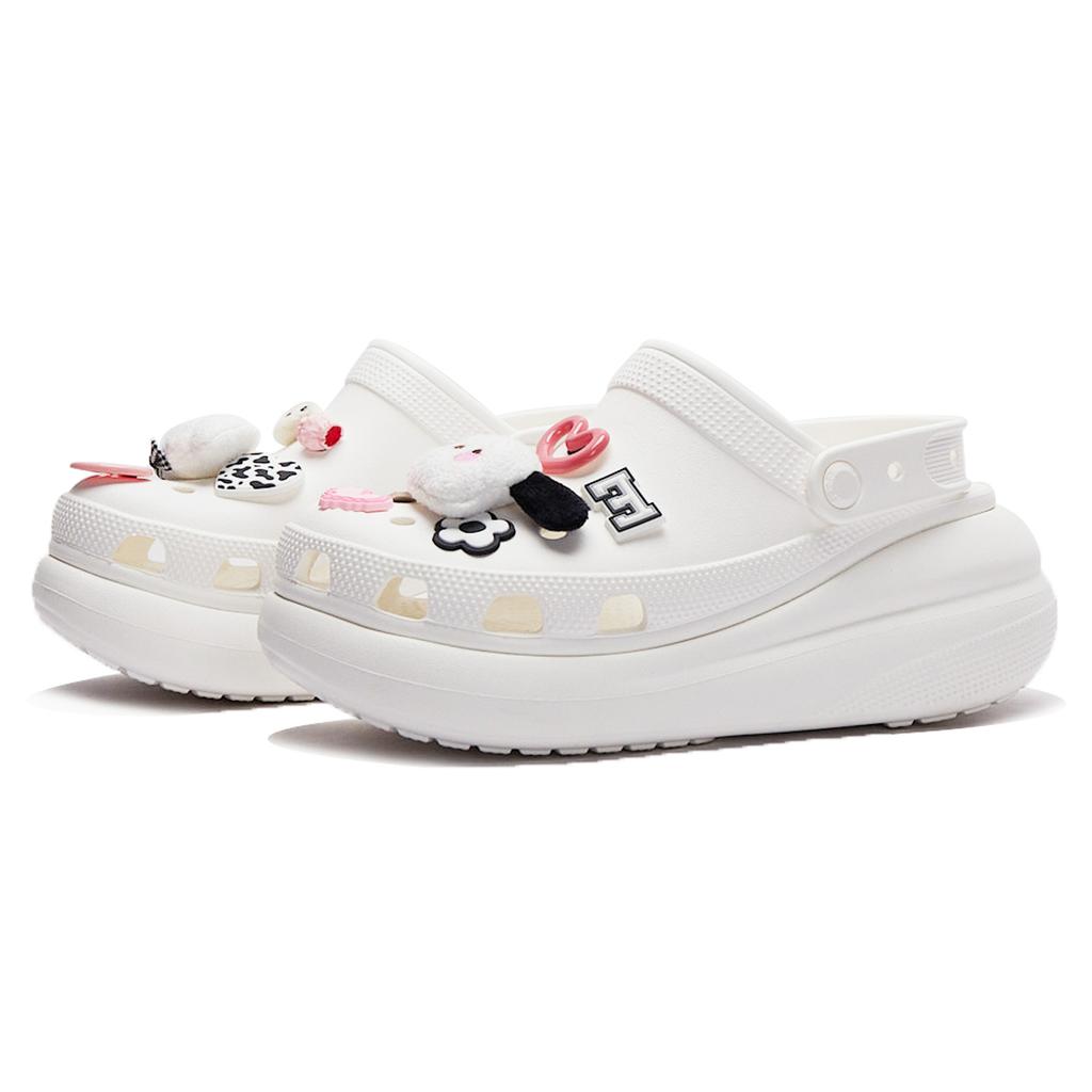Crocs Crush Clog EVA Bubble Jellyfish Sweetheart Handkerchief Cute American Casual Personality Hole Shoes Unisex Black Pink White