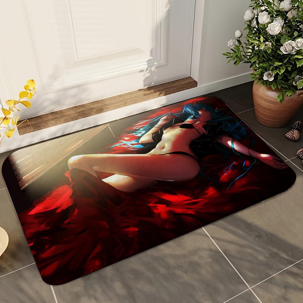 1pc Sexy Japan Anime Girl Bathroom Absorbent Mats Anti-Slip Mats Home Decor Supplies Carpets Home Kitchen Floor Mats