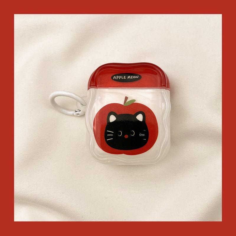 

Чехол для Airpod3 для Apple Pro Чехол для наушников Второе поколение Беспроводной Bluetooth Третье поколение Aipods2 Поколение Airpodpro Четвертое поколение 5 airpods pro2 [Cartoon Red Apple cat] send Hook