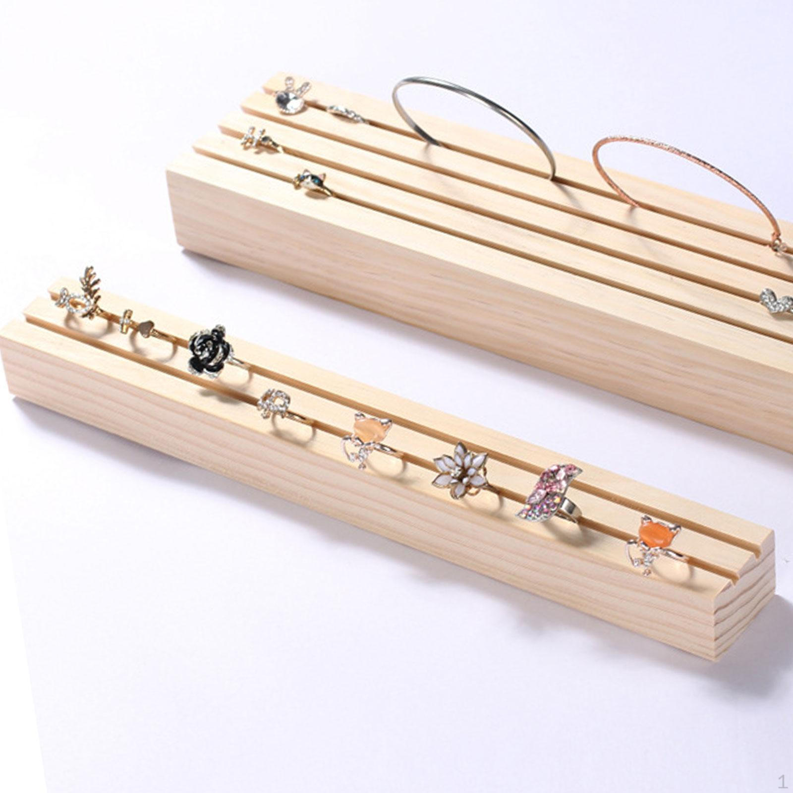 

Органайзер для сережек-гвоздиков, подставка для украшений из цельного дерева, современный легкий креативный держатель для колец Double Rows