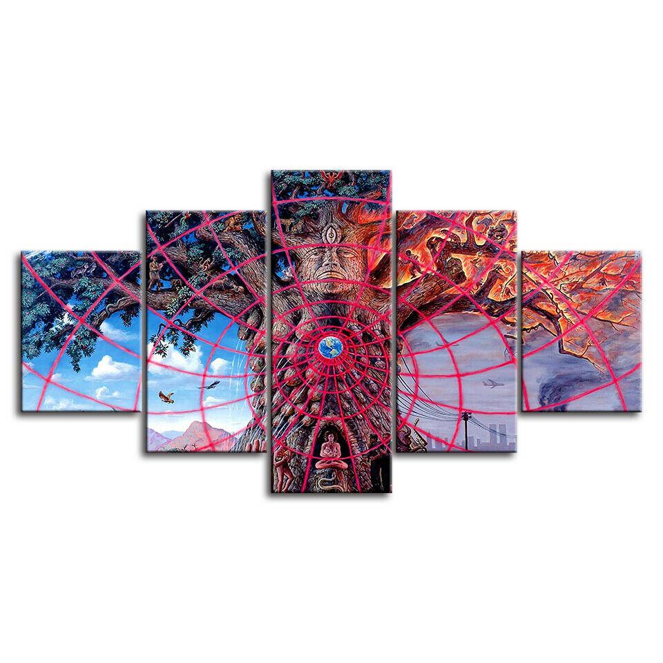 Senza Cornice 5 Pezzi Alex Grey Psichedelico Gaia Astratto Tela Stampe HD Poster Arte da Parete Immagine Pitture per Soggiorno Decorazione Casa