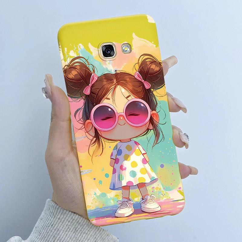 For Samsung Galaxy A5 2016 A7 2017 Phone Case Flower Girls Design Soft Silicone TPU Back Housing for SM-A510F A520F A720F Covers